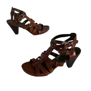 Stuart Weitzman Tapered Heel Ankle Strap Sandals Size 9